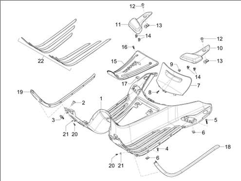 Protection centrale - Repose-pieds