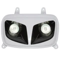 DOUBLE OPTIQUE SCOOT REPLAY RR8 POUR MBK 50 BOOSTER 2004>/YAMAHA 50 BWS 2004> BLANC/NOIR AVEC 2 HALOGENES 20W **