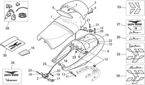 Selle - Queue de carenage
