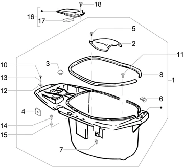 Logement casque - Dessous de selle