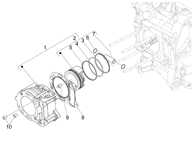 Groupe cylindre-piston-axe 