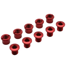 CHAINRING BOLT SET- NEWTON - ALUMINIUM RED FOR DOUBLE (SET OF 5)