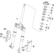 Fourche/tube direction - Ensemble butée dir.