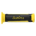 REVETEMENT POIGNEE DOMINO MOTO ON ROAD A350 GRIS ANTHRACITE/JAUNE OPEN END 120mm (PAIRE)