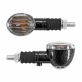CLIGNOTANT UNIVERSEL REPLAY MICRO OVALE A AMPOULE BA9S TRANSPARENT/CARBONE AVEC TEMOIN BASE COURTE (L 70mm / H 30mm / L 36mm) (HOMOLOGUE CE) (PAIRE)