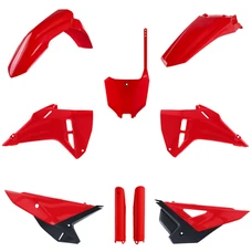 CARROSSERIE/CARENAGE MOTO MX HONDA 250 CRF R 2025>, 450 CRF R 2025> ROUGE HONDA (COULEUR OEM) (KIT PLASTIQUES 9 PIECES)  -POLISPORT-