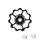 GALET DERAILLEUR TOOPRE POUR 11-13 DENTS NOIR (VENDU A L'UNITE) -INCLUS RONDELLES 4 ET 5 mm