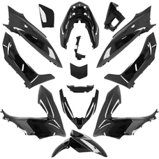 CARROSSERIE/CARENAGE MAXISCOOTER ADAPTABLE HONDA 125 PCX 2018>2020 NOIR PERLE (KIT 15 PIECES) -P2R