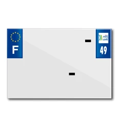 BANDE PLAQUE MOTO 210x145 POUR PVC AVEC RAISON SOCIALE DEP. 49/EURO (VENDU A L'UNITE)