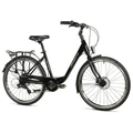 VELO MUSCULAIRE CITY BIKE 26 LEADER FOX DOMESTA 2025 FEMME NOIR 7V CADRE ALU 19 POUCES (TAILLE ADULTE 165 à 173 cm)