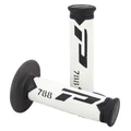 REVETEMENT POIGNEE PROGRIP MOTO OFF ROAD 788 TRIPLE DENSITE BASE NOIR/BLANC/TITANE CLOSED END 115mm (CROSS/MX) (PAIRE)