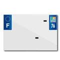 BANDE PLAQUE MOTO 210x145 POUR PVC AVEC RAISON SOCIALE DEP. 76/EURO (VENDU A L'UNITE)