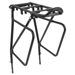 PORTE BAGAGE VELO ARRIERE A TRINGLES IBERA ALU NOIR 26" A 29" FIXATION GARDE BOUE COMPATIBLE SYSTEME MIK + PAKRAK + G-2 (COMPATIBLE DISQUE, HAUTEUR AJUSTABLE) -poids maxi 25kgs