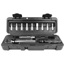 CLE DYNAMOMETRIQUE 1/4 SERRAGE DE 2 A 25 Nm AVEC DOUILLES ALLEN (DIAM DE 3 à 10 mm), TORX (T20 / 25 / 30) ET RALLONGE (LIVREE DANS UNE MALETTE) -P2R