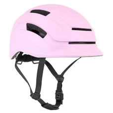 CASQUE VELO ADULTE NEWTON URBAIN COMMUTER ROSE MAT TAILLE 59-61 REGLAGE MOLETTE / ECLAIRAGE ARRIERE USB 290 g -INCLUS CABLE