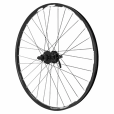 ROUE VTT DISQUE BLOCAGE 26" KARMA ARRIERE NOIR MOYEU SHIMANO M475 DISQUE 6 TROUS CASSETTE 11/10/9/8V NOIR RAYONS NOIRS 32 RAYONS JANTE 21C