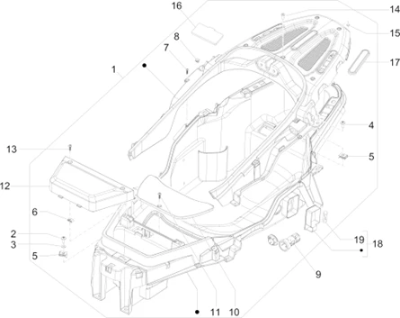 Logement casque - Dessous de selle 