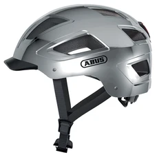 CASQUE VELO ADULTE ABUS URBAIN HYBAN 2.0 CHROME ARGENT TAILLE M (52-58cm) REGLAGE MOLETTE