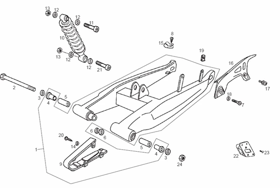 Fourche arriere - Amortisseur
