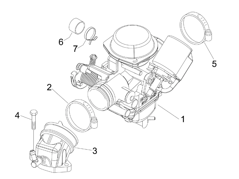 Carburateur complet - Raccord d'admission 