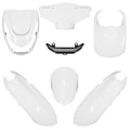 CARROSSERIE/CARENAGE SCOOT ADAPTABLE PEUGEOT 50 KISBEE 2T ET 4T TOUS MODELES (NOUVEAU 2018> + ANCIEN MODELE 2010>2017) BLANC BRILLANT (KIT 6 PIECES) -P2R