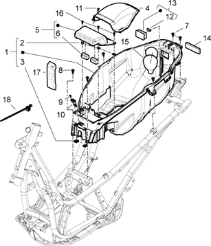 Logement casque - Dessous de selle