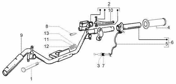 Pieces composant le guidon 