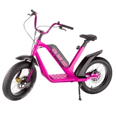 DRAISIENNE ELECTRIQUE RMS E-DRAIS MAX ROSE RAL 4003 MOTEUR 350 W HOMOLOGUE NF EN 14764 (GARDE-BOUE EN OPTION) (DIM 1,65x0,83x1,18m) -MADE IN FRANCE
