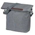 SACOCHE ARRIERE VELO LATERALE SAC BANDOULIERE BASIL CITY SHOPPER GRIS CLAIR DROIT/GAUCHE 14/16L FIXATION HOOK-ON PORTE BAGAGE FERMETURE PLIANT ANTI-PLUIE