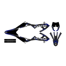 KIT DECO AUTOCOLLANT/STICKER 50 A BOITE KRM PRO RIDE POUR RIEJU 50 MRT 2022> NOIR/BLEU (COMPLET)