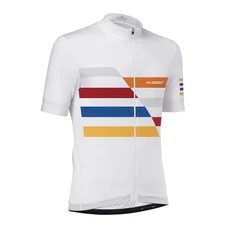 MAILLOT GIST HOMME FLOW MANCHES COURTES ZIP TOTAL BLANC BANDE COLORE M -5347