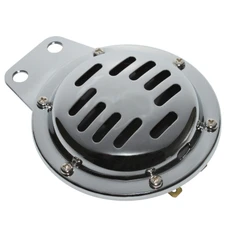 HORN  UNIVERSAL FOR MOTORBIKE DC 12V  ( CHROME STEEL) 105DB (Ø 100mm)  -SELECTION P2R-