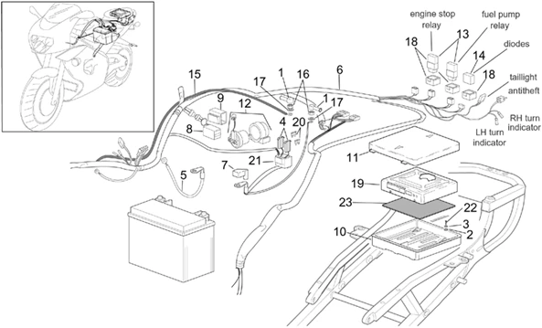 Circuit electrique arrière