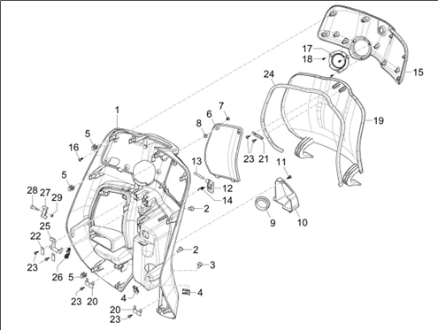 Coffre avant - Contre-tablier