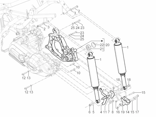 Suspension arrière - Amortisseur/s