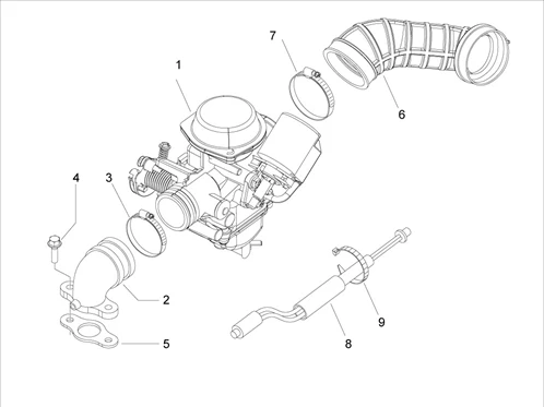 Carburateur complet - Raccord d'admission