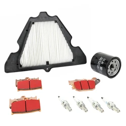 KIT ENTRETIEN MOTO ADAPTABLE KAWASAKI 1000 VERSYS 2012>2018 PLAQUETTE METAL FRITTE (PACK 9 PIECES) -SELECTION P2R PREMIUM