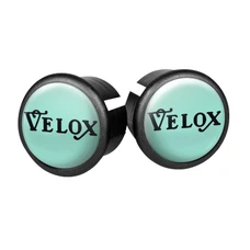 HANDLEBAR END PLUG- FOR ROAD BIKE- VELOX DOMING "BIANCHI GREEN" (SOLD PER 2 ON CARD)