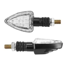 TURN SIGNAL FOR MOTORBIKE- AVOC ASO 13 LEDS ABS BODY - TRANSPARENT/BLACK (Long 78mm / H 37mm (Wd 27mm) (EEC APPROVED) (Pair)