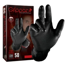 GANTS ATELIER NITRILE ECAILLES DE POISSON RESISTANT AUX PRODUITS CHIMIQUES, AUX HUILES, A L'ESSENCE NOIR  T11 (XXL)  (BOITE DE 50)