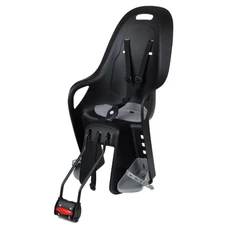 PORTE BEBE/SIEGE ENFANT ARRIERE POLISPORT A FIXER SUR CADRE KOARI NOIR COUSSIN GRIS (9 A 22Kgs) COMPATIBLE CADRE 29" ET PETITS CADRES HOMOLOGUE EN 14344