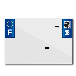 BANDE PLAQUE MOTO 210x145 POUR PVC AVEC RAISON SOCIALE DEP.2B/EURO (VENDU A L'UNITE)