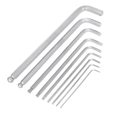 ALLEN WRENCH (BALL END) LONG CHROME (SET OF 9 : 1,5/2/2,5/3/4/5/6/8/10mm) P2R
