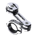 SUPPORT GUIDON TELEPHONE/SMARTPHONE MOTO/VELO SP CONNECT ALU TAILLE MASSE CHROME ORIENTABLE A 360-(DIAM 22,2, 25,4, 28,6, 31,8 mm)