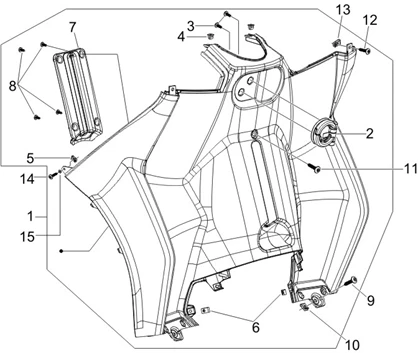 Coffre avant - Contre-tablier