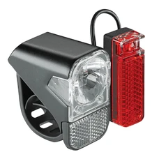 ECLAIRAGE VELO A PILE KIT AXA VISTO 3 LEDS NOIR AVEC INTERRUPTEUR LIVRE AVEC 3 PILES AAA ET FIXATIONS - HOMOLOGUE