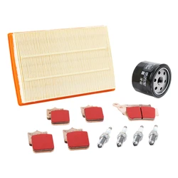 KIT ENTRETIEN MOTO ADAPTABLE BMW S 1000 R 2013>2019, S 1000 RR 2010>2018 PLAQUETTE METAL FRITTE (PACK 9 PIECES) -SELECTION P2R PREMIUM