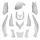 CARROSSERIE/CARENAGE MAXISCOOTER ADAPTABLE YAMAHA 500 TMAX 2001>2007 BLANC BRILLANT -STYLE ORIGINE- (KIT 12 PIECES)  -P2R-