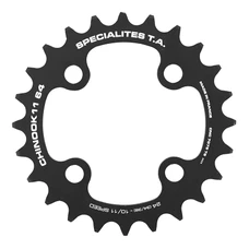 CHAINRING FOR MTB- 4 Arms- INNER FOR DOUBLE 24T.Ø 64 CHINOOK ALUMINIUM BLACK- TA FOR SHIMANO / SRAM / RACE FACE / FSA 10/11 SPEED-.