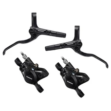 FREIN A DISQUE VTT HYDRAULIQUE SHIMANO MT200 AVANT+ARRIERE NOIR DURITE 1000+1700MM (SANS DISQUE) (KIT EN BOITE) - PLAQUETTE RESINE